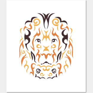 Color tribal lion Posters and Art